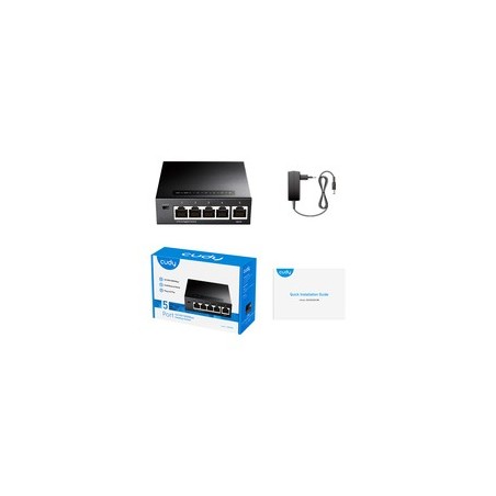 Cudy GS105 Switch - 5-porte Gigabit Ethernet | Hurtig & Pålidelig Netværksløsning - Varenr. 6971690790431
