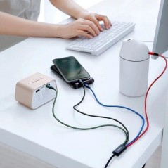 Baseus 4-i-1 USB Kabel - USB-C, Lightning & Micro-USB - 12 m | Fleksibel og Praktisk Løsning!