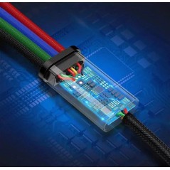 Baseus 4-i-1 USB Kabel - USB-C, Lightning & Micro-USB - 12 m | Fleksibel og Praktisk Løsning!
