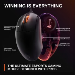 SteelSeries Pro Series PRIME Optisk Kabling Sort - Bedste Ydeevne og Præcision til Gamere!