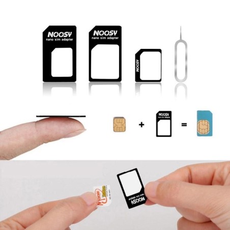 4-i-1 SIM-kort Adapter Sæt – Nano, Micro og Standard – Inkl. Udløsningsnål