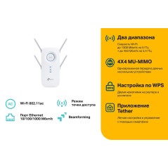 TP-Link AC2600 Wi-Fi Range Extender RE650 - Effektiv WiFi-rækkeviddeforlænger til Optimeret Dækning og Høj Hastighed!