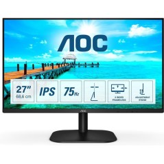 AOC B2 27B2HEU 27" Fuld HD LED Display - 1920 x 1080 Pixel - Slank og Elegant Sort Skærm