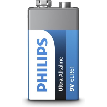 Kraftfuld Philips Ultra Alkaline 9V Batteri - Langvarig og Pålidelig Energi (Varenummer: 8712581557133)