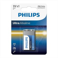 Kraftfuld Philips Ultra Alkaline 9V Batteri - Langvarig og Pålidelig Energi (Varenummer: 8712581557133)
