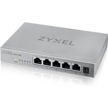 Zyxel MG-105 Unmanaged Switch - 5x 25 Gbps Ethernet | Hurtig og Effektiv Netværksløsning!