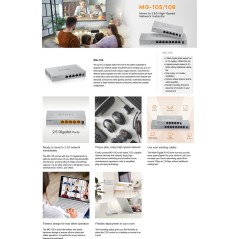 Zyxel MG-105 Unmanaged Switch - 5x 25 Gbps Ethernet | Hurtig og Effektiv Netværksløsning!