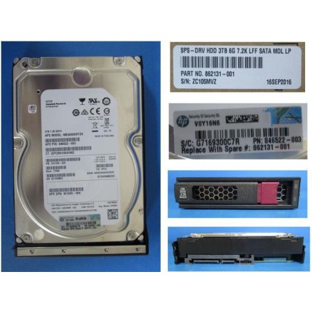 Hewlett Packard Enterprise DRV HDD 3TB 6G 72K LFF SATA - Pålidelig Opbevaring med Høj Ydelse | Varenummer: 861688-S21