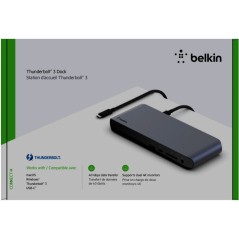 Belkin Thunderbolt 3 Dock Pro Dockingstation - Effektiv, Hurtig og Multifunktionel Løsning til Dine Enheder | Varenummer: 074588