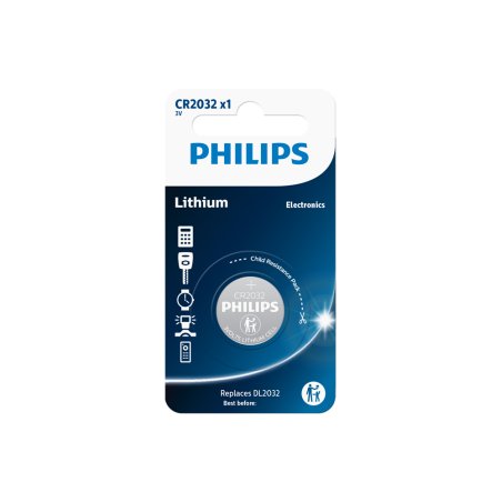 Philips Minicells Knapbatteri CR2032 - Langtidsholdbar Energikilde til Dine Enheder - Varenummer: 4895229106185