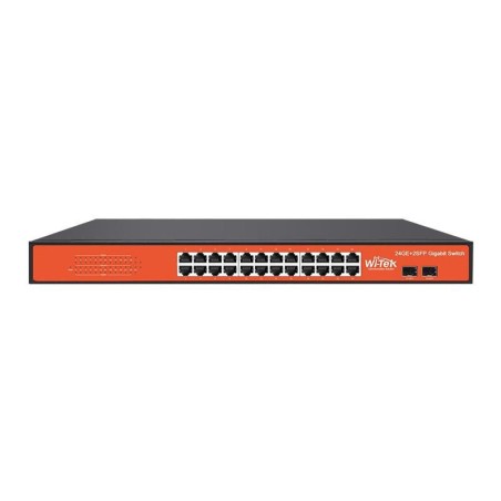 Wi-Tek 24GE2SFP FULL GIGA - Ultra hurtig netværksswitch med 24 porte | Optimal ydeevne og stabilitet