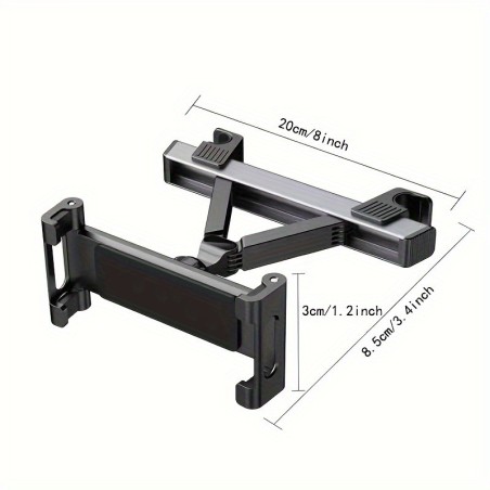 Tablet Holder for Car – 360° Rotatable & Extendable – Mounts on Back Seat Headrest