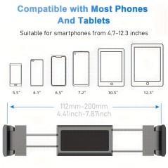 Premium Tablet Holder til Bil – Justerbar Nakkestøtte | Passer 4.7–12.3"