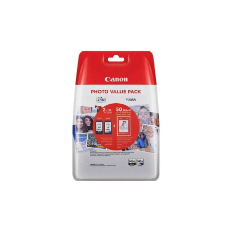 Canon PG 545 XLCL-546XL Photo Value Pack - 50 ark 100x150 mm - Sort, Cyan, Magenta, Gul - Kvalitet til dine billeder!