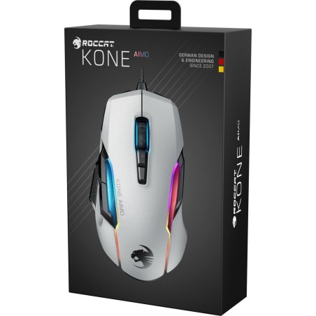 ROCCAT Kone AIMO Optisk Gaming Mus - Kabling Hvid | Præcision, Komfort & Stil
