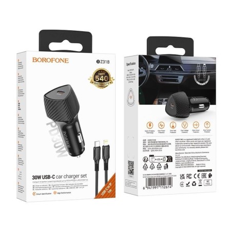 Bilpakken USB-C – Hurtigoplader & Mobilholder