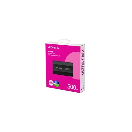 ADATA SSD SD810 500GB USB 3.2 Gen 2 - Hurtig, Pålidelig og Pladsbesparende Lagring!
