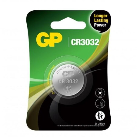 Køb GP Batteries LITHIUM BUTTON CELL CR3032 - Pålidelig og Langtidsholdbar Batteri, Varenummer: 103226