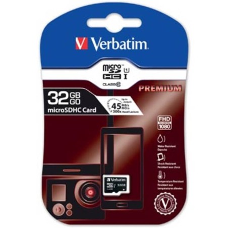 Køb Verbatim microSDHC 32GB 10MB/s - Hurtig og Pålidelig Lagerplads til Dine Enheder!