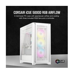 CORSAIR iCUE 5000D RGB Airflow Tower - Udvidet ATX i Hvid | Optimal Køling og Stil!