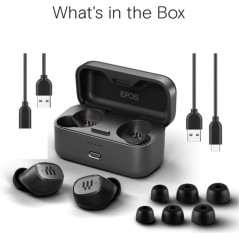 Køb EPOS GTW 270 Trådløse TWS Earbuds - Sort/Sølv | Fantastisk Lyd & Komfort