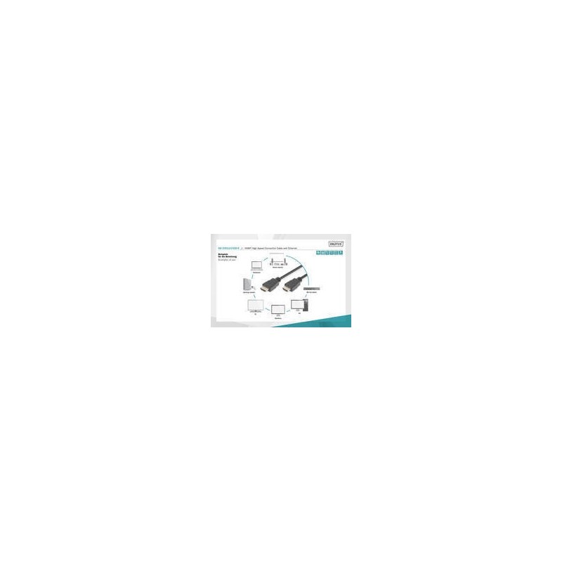 ASSMANN HDMI High Speed HDMI-kabel med Ethernet 2m Sort ASSMANN HDMI High Speed HDMI-kabel med Ethernet 2m Sort