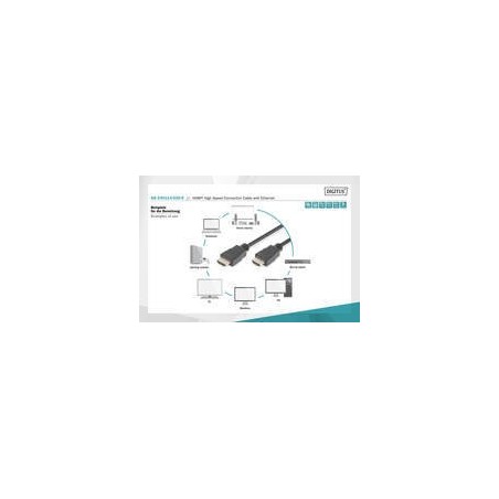 ASSMANN HDMI High Speed HDMI-kabel med Ethernet 2m Sort