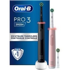 Oral-B Pro 3 3900N BlackPink - Effektiv Tandbørste med 2 Raktka | Optimal Rensning & Sund Mundhygiejne