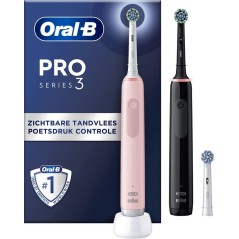 Oral-B Pro 3 3900N BlackPink - Effektiv Tandbørste med 2 Raktka | Optimal Rensning & Sund Mundhygiejne