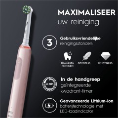 Oral-B Pro 3 3900N BlackPink - Effektiv Tandbørste med 2 Raktka | Optimal Rensning & Sund Mundhygiejne