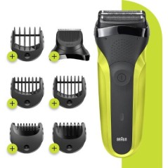 Braun Series 3 ShaveStyle 300BT Barbermaskine - Skarp, Effektiv & Stilren Sort Grøn - Varenr. 4210201276395