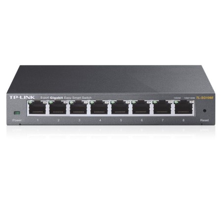 TP-Link TL-SG108E Administreret L2 Gigabit Ethernet Switch - Hurtig, Pålidelig og Effektiv Netværksløsning i Sort