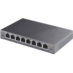 TP-Link TL-SG108E Administreret L2 Gigabit Ethernet Switch - Hurtig, Pålidelig og Effektiv Netværksløsning i Sort