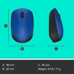 Logitech M171 Trådløs Mus - Komfortabel, Præcisionsdesign, Målrettet Effektivitet - Varenummer: 5099206062863