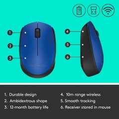 Logitech M171 Trådløs Mus - Komfortabel, Præcisionsdesign, Målrettet Effektivitet - Varenummer: 5099206062863
