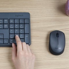 Logitech MK235 Trådløst Tastatur og Mus Sæt - Stilrent, Komfortabelt og Effektivt Arbejde!