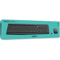Logitech MK235 Trådløst Tastatur og Mus Sæt - Stilrent, Komfortabelt og Effektivt Arbejde!