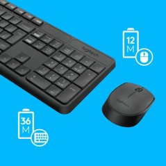 Logitech MK235 Trådløst Tastatur og Mus Sæt - Stilrent, Komfortabelt og Effektivt Arbejde!
