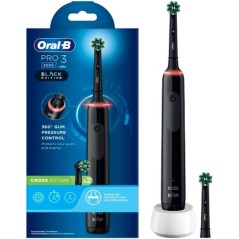"Oral-B Sort Tandbørste 3000 CrossAction - Effektiv og Elegant Mundpleje"