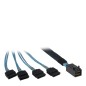 Inter-Tech Seriel ATA/SAS-kabel Sort Blå 50cm