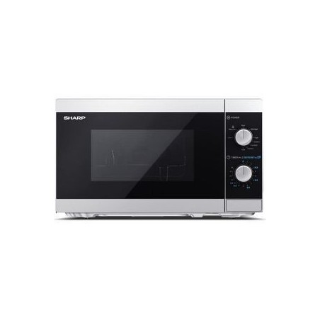 Sharp 2-in-1 Mikrowave YC-MG01E-S - Alsidig og Effektiv Sølv Mikrobølgeovn til Perfekt Madlavning