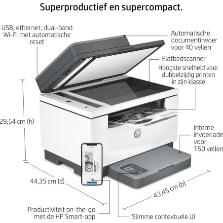 HP LaserJet MFP M234sdw Laser - Effektiv, Hurtig og Pålidelig Multifunktionsprinter til Dit Kontor!