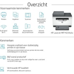 HP LaserJet MFP M234sdw Laser - Effektiv, Hurtig og Pålidelig Multifunktionsprinter til Dit Kontor!