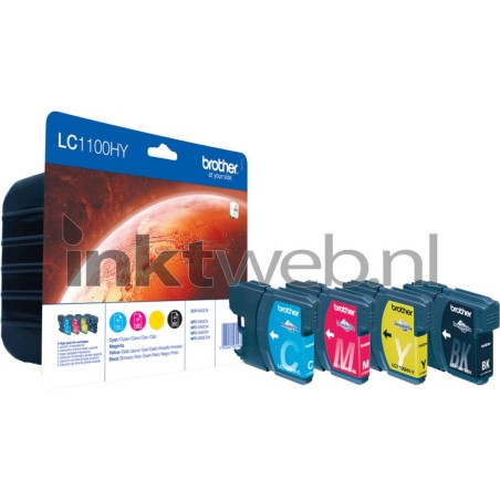 Brother LC 1100HY Value Pack - Inddrag Farver med Sort, Gul, Cyan og Magenta - Kvalitet og Værdi!