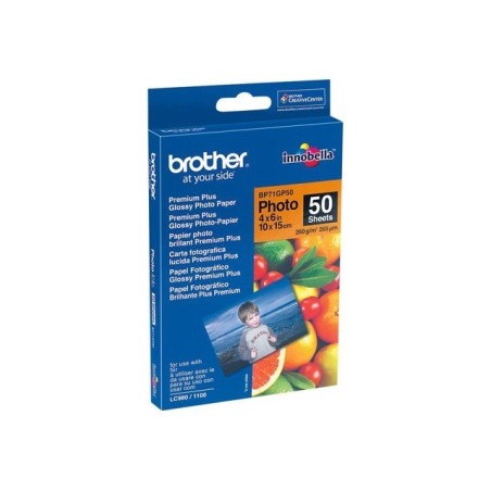 Brother BP Fotopapir 100 x 150 mm - 50 ark - Professionel kvalitet til dine billeder!