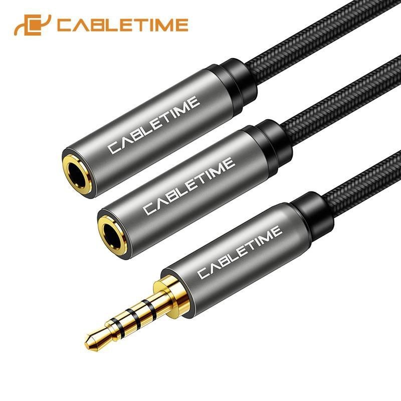 Cabletime Minijack Y splitter, 3,5mm, Cabletime Minijack Y splitter, 3,5mm,