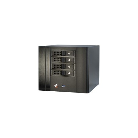 Inter-Tech SC-4004 Mini ITX NAS Kabinet - Kompakt & Elegant Sort Uden Strømforsyning | Varenr. 4260133128439