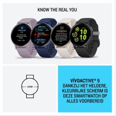 "Garmin Vivoactive 5 42 mm Sort Sportsur - Optimal Fitness Tracker til Aktiv Livsstil"