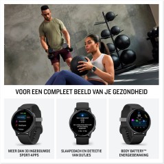 "Garmin Vivoactive 5 42 mm Sort Sportsur - Optimal Fitness Tracker til Aktiv Livsstil"