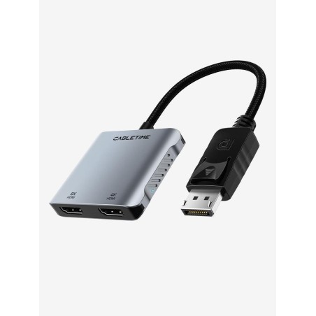 Cabletime 8K DP til dobbelt HDMI - 580340426
